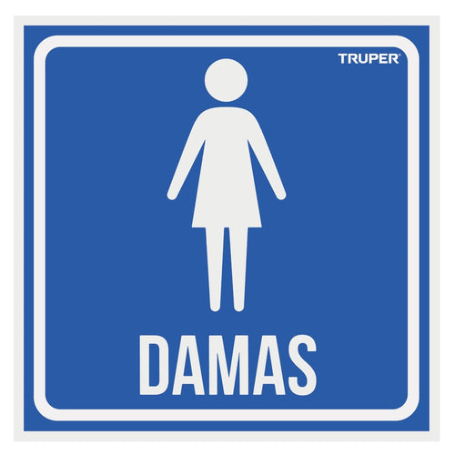 Letrero "Damas" 19x19cms 