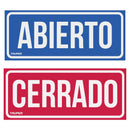 Letrero "Abierto/Cerrado" 28x12cms con ventosa 