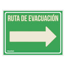 Letrero "Ruta de evacuación derecha" 21x28cms Fotoluminiscente 