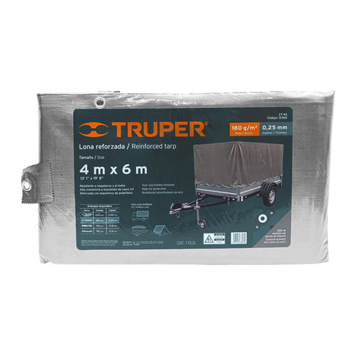 Lona cobertora reforzada multiuso gris 4x6mts 