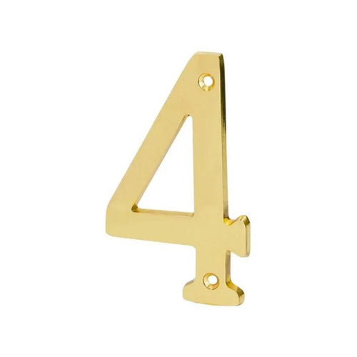 Número de latón para casa 4" Nro 4 
