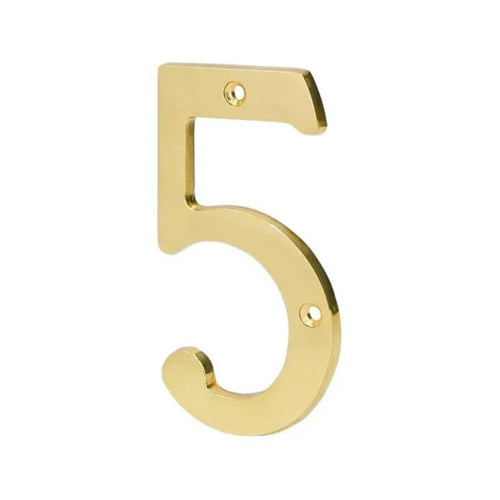 Número de latón para casa 4" Nro 5 