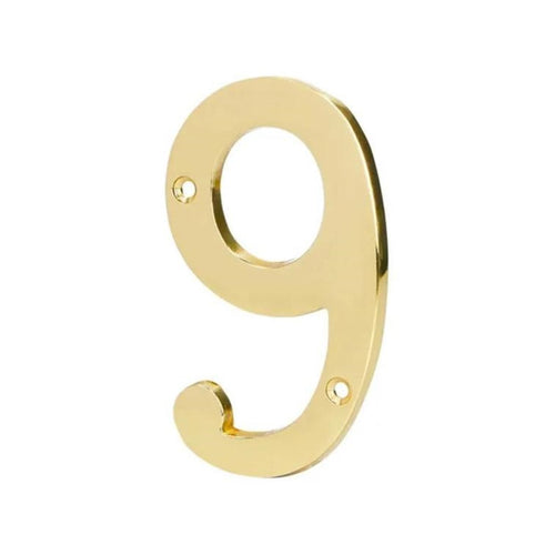 Número de latón para casa 4" Nro 9 