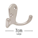 Gancho tipo perchero doble Níquel Satinado 7cms 