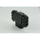 Enchufe Triple Plano 2P+T 10A Negro
