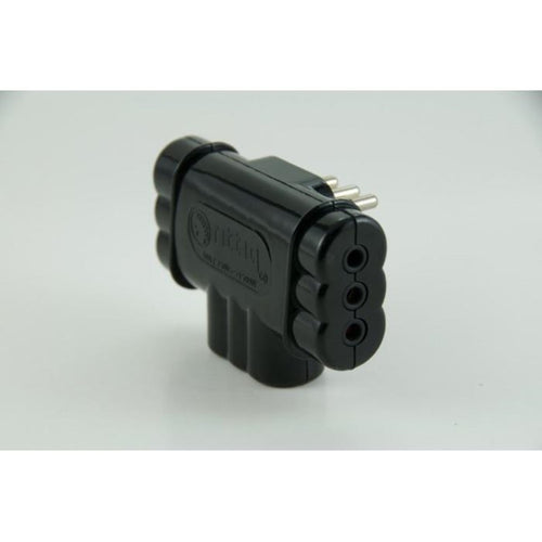 Enchufe Triple Plano 2P+T 10A Negro