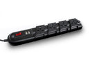 Alargador Zapatilla con Switch Multinorma 4 posiciones + 2 USB Negro 3mts. 