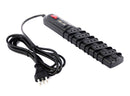 Alargador zapatilla con switch 5 posiciones + 2 usb Negro 3mts 