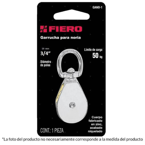 Polea acabado niquelado 3/4" / 50kg