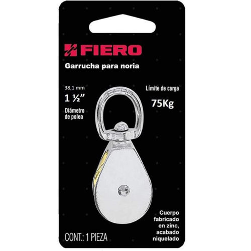 Polea acabado niquelado 1.1/2" / 75kg