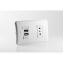 Enchufe Hembra 10A + 2 USB 1.5A 5V Embutido Blanco