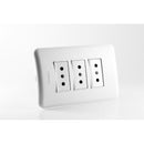 Enchufe Hembra Triple Embutido 10A Blanco