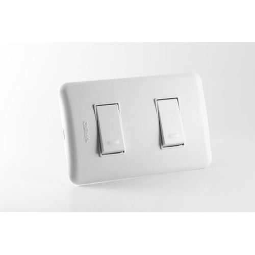 Interruptor Doble 9/12 Embutido 10A Blanco