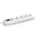 Alargador Zapatilla con Switch Multinorma 4 posiciones + 2 USB Blanco 3mts.