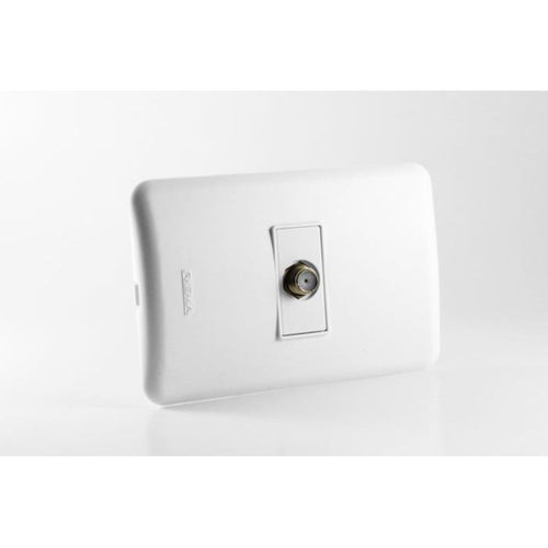 Enchufe Coaxial simple Blanco