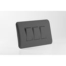 Interruptor Triple 9/12 Embutido 10A Negro