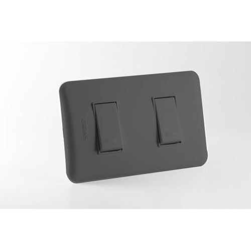 Interruptor Doble 9/12 Embutido 10A Negro