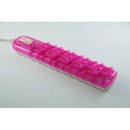 Alargador Zapatilla con switch 5 posiciones 3mts transparente Blanco/Rosado