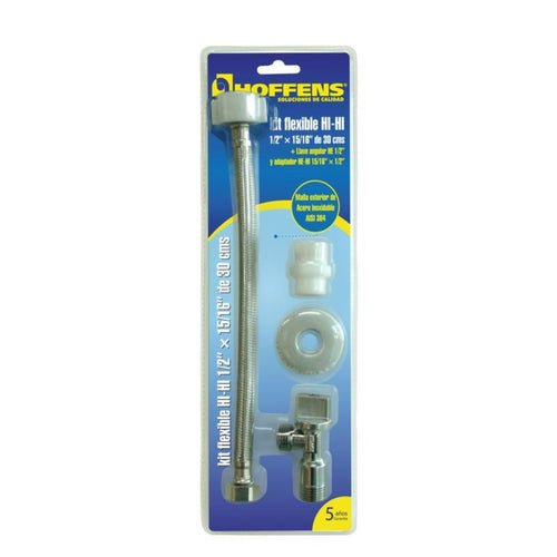 Kit Llave Angular + Flexible de 30cms HI-HI 1/2" x 15/16"