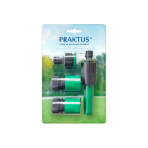 Set de piton y conectores para manguera 1/2-3/4" 4 un.