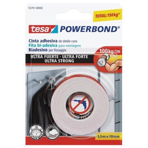 Cinta Doble Contacto Ultra Fuerte 19mm x 1.5mts / 100kg/mt