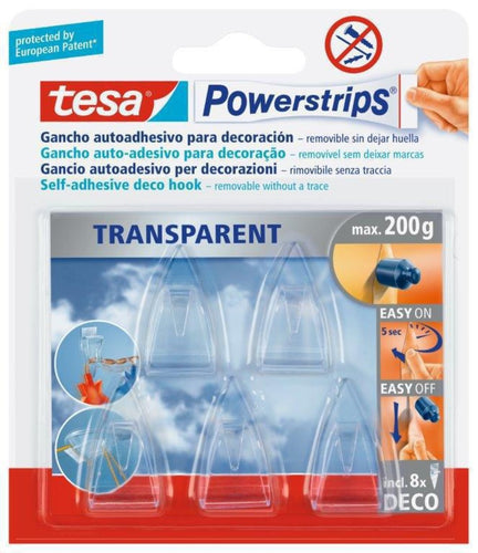 Ganchos Adhesivos Powerstrips Deco Transparentes 5 un