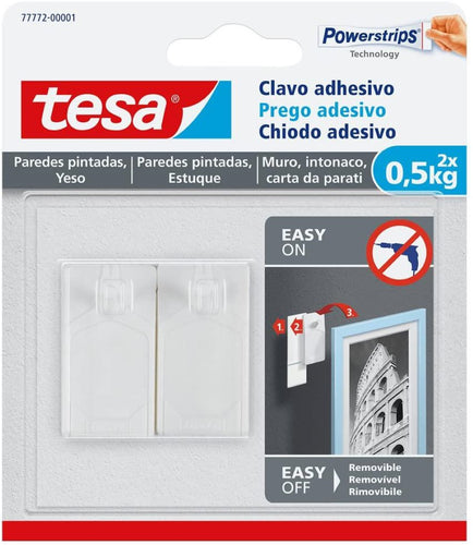 Clavos Adhesivos Powerstrips Paredes Pintadas / Yeso 0.5kg 2 un. Removibles