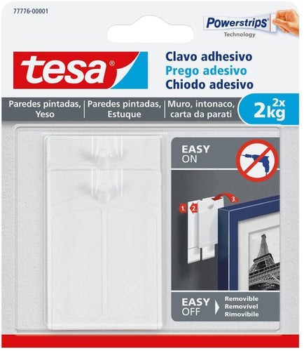 Clavos Adhesivos Powerstrips Paredes Pintadas / Yeso 2kg 2 un. Removibles