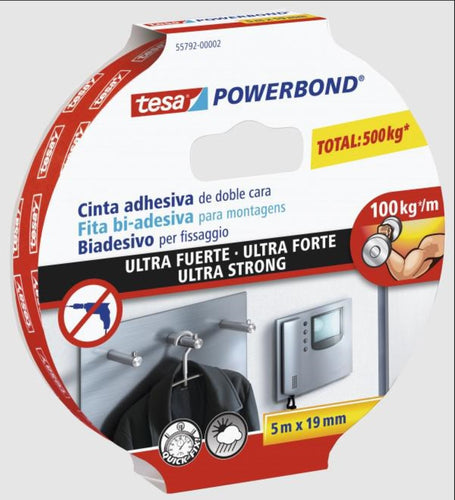 Cinta Doble Contacto Ultra Fuerte 19mm x 5mts / 100kg/mt