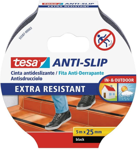 Cinta Antideslizante 25mm x 5 mts Negra 