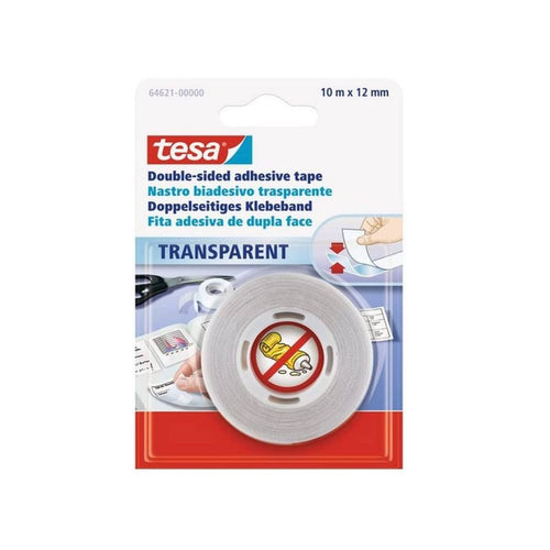 Cinta Doble Contacto Transparente 12mm x 10mts 