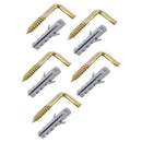 Tornillo Escuadra y Tarugo Nylon 1 1/2" / 6mm 5 juegos
