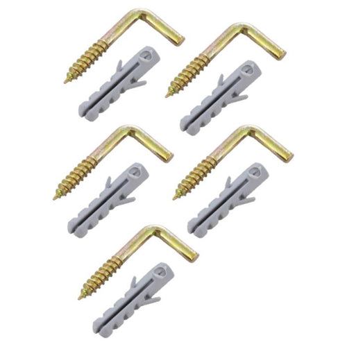Tornillo Escuadra y Tarugo Nylon 1 1/2" / 6mm 5 juegos