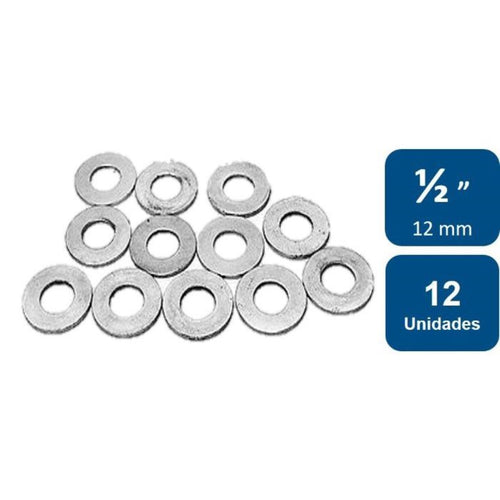 Golillas Planas Calibradas 1/2" (12mm) 12un.