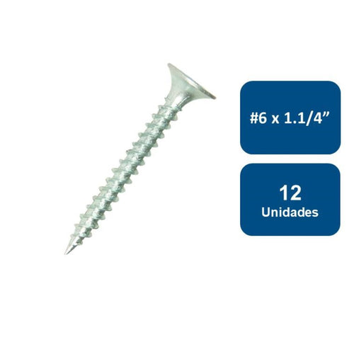 Tornillo Yeso Cartón Zincado Hilo Fino