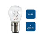 Ampolleta 12V para Automovil Globo Grande 2 contactos BA15D 21/5W 2un. 