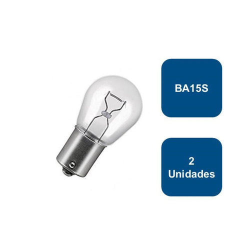 Ampolleta 12V para Automovil Globo Grande BA15S 21W 2un. 