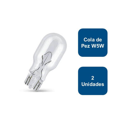 Ampolleta 12V para Automovil Cola de Pez W5W T10 2un. 