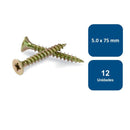 Tornillo Madera Multiuso 5.0 x 75mm 12 un. 