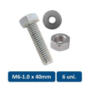 Set de Perno Hexagonal, Tuerca y Golilla Metrico M6-1.0 x 40mm 6un. 