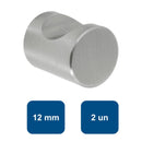 Tirador para Mueble Cilindrico Acero 12mm 2un. 