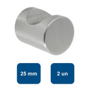 Tirador para Mueble Cilindrico Acero 25mm 2un. 