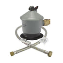 Regulador de Gas Rosca G 3/8" Hilo Izquierdo 5/11/15Kg + Flexible 1/2" x 1mt
