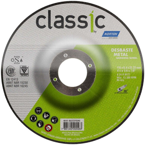 Disco de Desbaste Metal Classic 4.1/2" / 115 x 6.4 mm