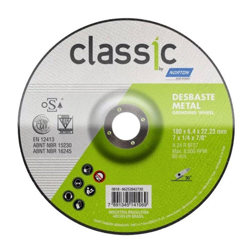 Disco de Desbaste Metal Classic 7" / 180 x 6.4 mm