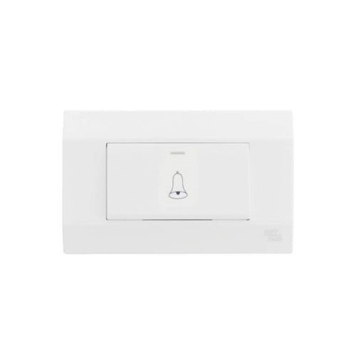 Pulsador timbre Teclón 10A Blanco K-P03 