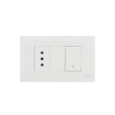 Interruptor 9/12 + Enchufe simple 10A Blanco K-P03 