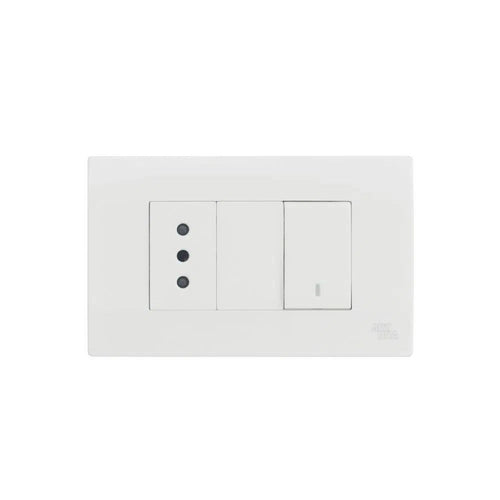Interruptor 9/12 + Enchufe simple 10A Blanco K-P03 