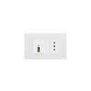 Módulo USB 5A/2.1A + Enchufe simple 10A Blanco K-P03 