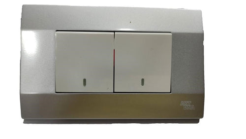 Interruptor doble 9/15 10A Plata K-P03 